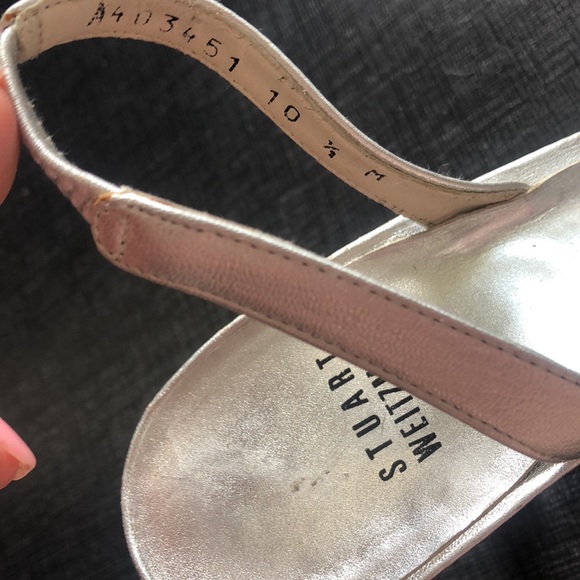 Stuart Weitzman Silver Strappy Heels - Picture 5 of 7